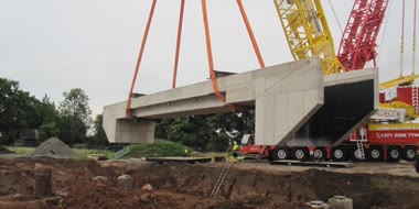 Torvandi Railway Overpass Lifted into Place